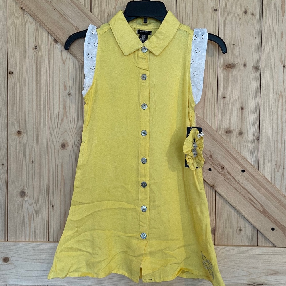 Bebe Yellow Button Down Dress NWT